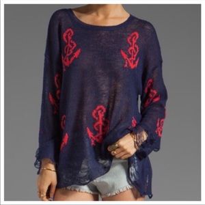 WILDFOX⚓️Shipwrecked Lennon Sweater in Hey Sailor